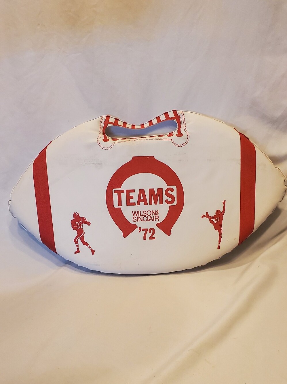 Teams Wilson-Sinclair Vtg 1972 Football Shaped Seat Cushion Bleachers Stadium